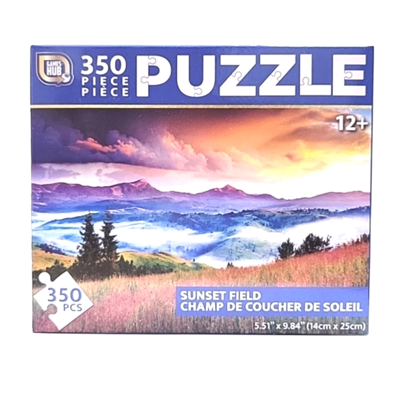 350 Piece Sunset Field Mini Travel Size Puzzle - Picture 1 of 9
